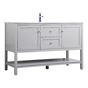 Elegant Kitchen and Bath Heath 54&quot Solid Wood Single Bathroom Vanity in Gray
