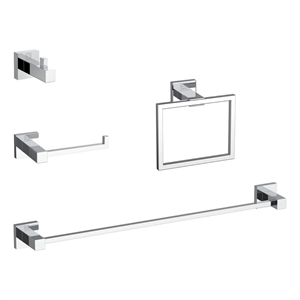 Elegant Kitchen and Bath Isla 4-Pc Stainless Steel Hardware Set in Chrome