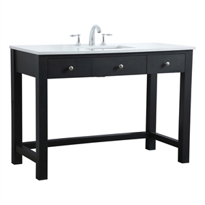 Elegant Kitchen and Bath Hudson 48&quot Solid Wood Bathroom Vanity in Black