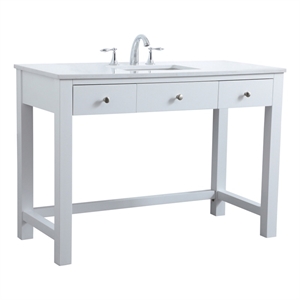 Elegant Kitchen and Bath Hudson 48&quot Solid Wood Bathroom Vanity in White