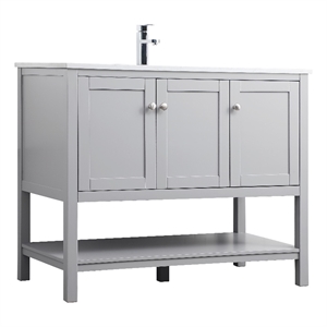 Elegant Kitchen and Bath Heath 42&quot Solid Wood Single Bathroom Vanity in Gray
