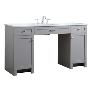 Elegant Kitchen and Bath Cooper 60&quot Solid Wood Bathroom Vanity in Gray