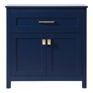 Elegant Kitchen and Bath Adian 30&quot Wood Storage Freestanding Cabinet in Blue