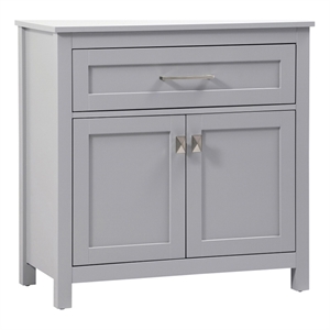 Elegant Kitchen and Bath Adian 30&quot Wood Storage Freestanding Cabinet in Gray