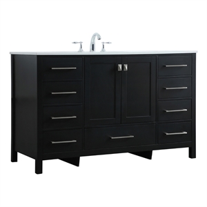 Elegant Kitchen and Bath Irene 54&quot Solid Wood Single Bathroom Vanity in Black