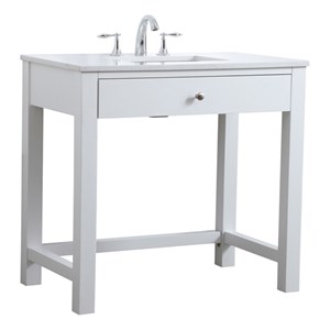 Elegant Kitchen and Bath Hudson 36&quot Solid Wood Bathroom Vanity in White
