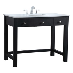 Elegant Kitchen and Bath Hudson 42&quot Solid Wood Bathroom Vanity in Black