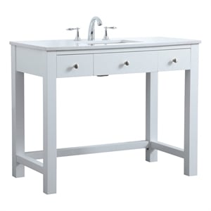 Elegant Kitchen and Bath Hudson 42&quot Solid Wood Bathroom Vanity in White
