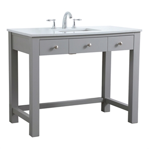 Elegant Kitchen and Bath Hudson 42&quot Solid Wood Bathroom Vanity in Gray