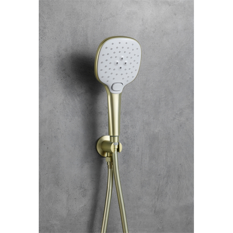 Elegant Kitchen and Bath George Brass Shower Faucet System in Brushed Gold