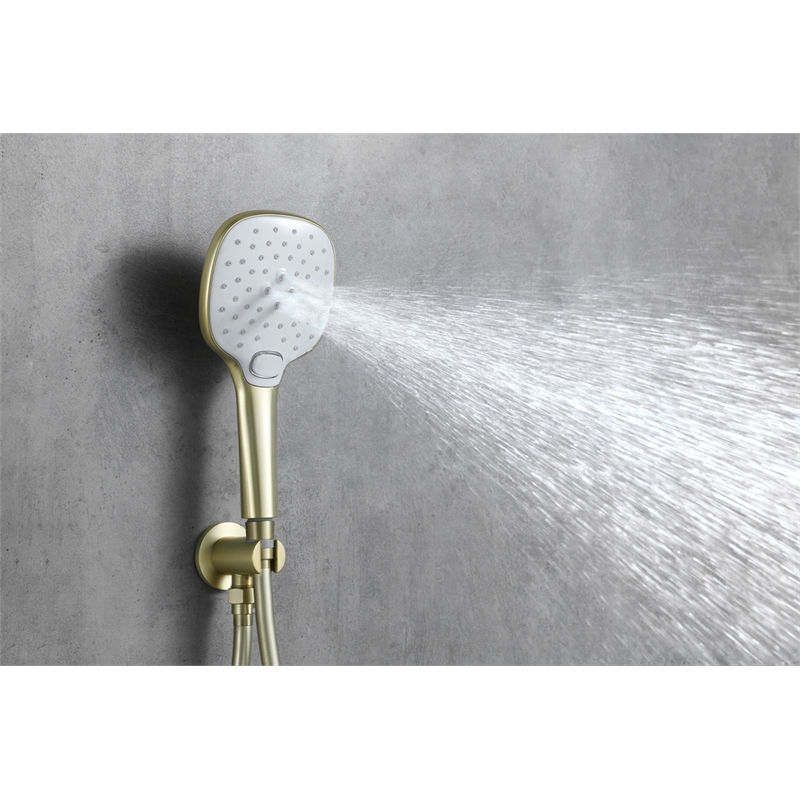 Elegant Kitchen and Bath George Brass Shower Faucet System in Brushed Gold