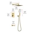 Elegant Kitchen and Bath George Brass Shower Faucet System in Brushed Gold