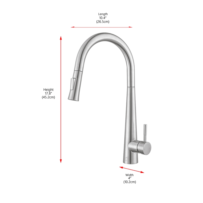 Elegant Kitchen and Bath Lucas Stainless Steel Kitchen Faucet in Brushed Nickel