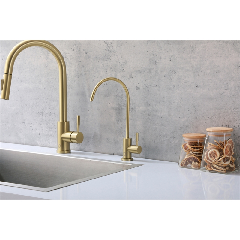 Elegant Kitchen and Bath Rian Stainless Steel Cold Water Dispenser in Gold