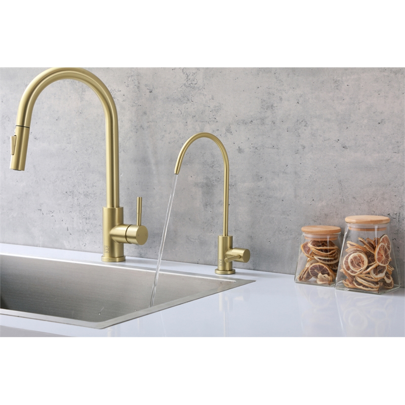 Elegant Kitchen and Bath Rian Stainless Steel Cold Water Dispenser in Gold