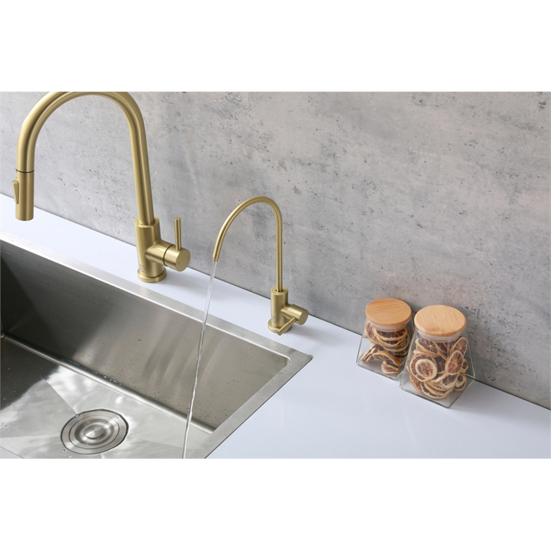 Elegant Kitchen and Bath Rian Stainless Steel Cold Water Dispenser in Gold