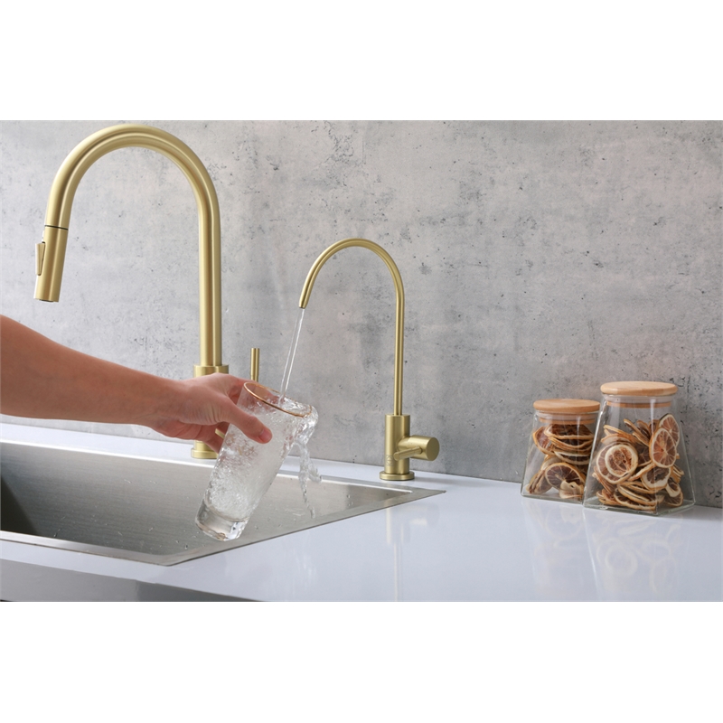 Elegant Kitchen and Bath Rian Stainless Steel Cold Water Dispenser in Gold