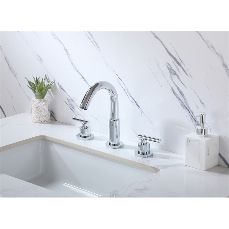Elegant Kitchen and Bath Leah Brass Double Handle Bathroom Faucet in Chrome