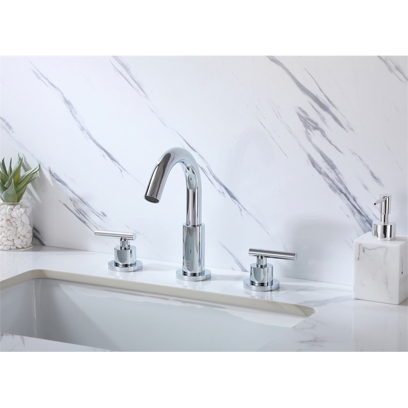 Elegant Kitchen and Bath Leah Brass Double Handle Bathroom Faucet in Chrome