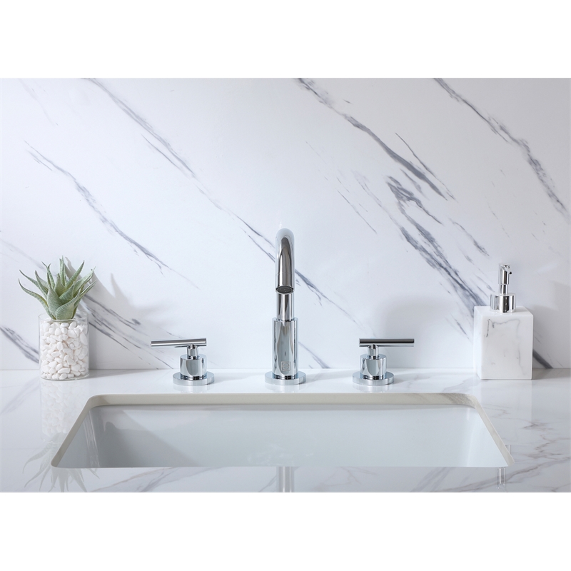Elegant Kitchen and Bath Leah Brass Double Handle Bathroom Faucet in Chrome