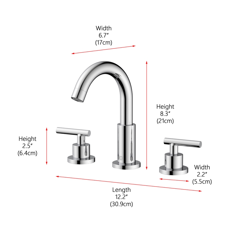 Elegant Kitchen and Bath Leah Brass Double Handle Bathroom Faucet in Chrome