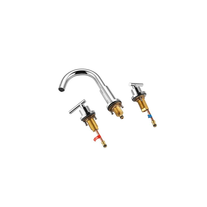 Elegant Kitchen and Bath Leah Brass Double Handle Bathroom Faucet in Chrome