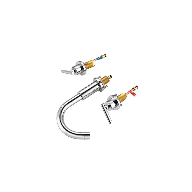 Elegant Kitchen and Bath Leah Brass Double Handle Bathroom Faucet in Chrome