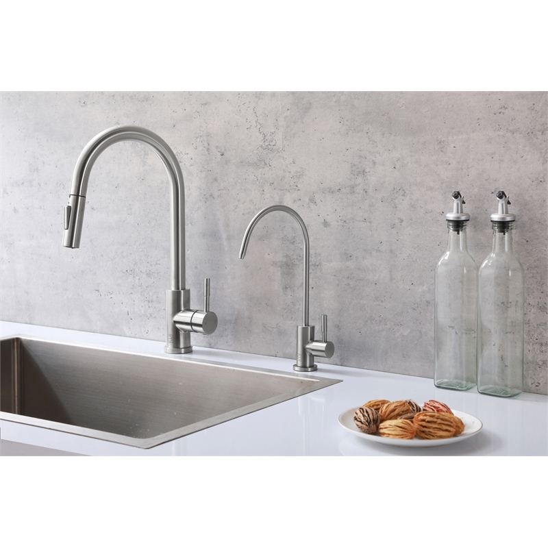 Elegant Kitchen and Bath Rian Stainless Steel Cold Water Dispenser in Nickel