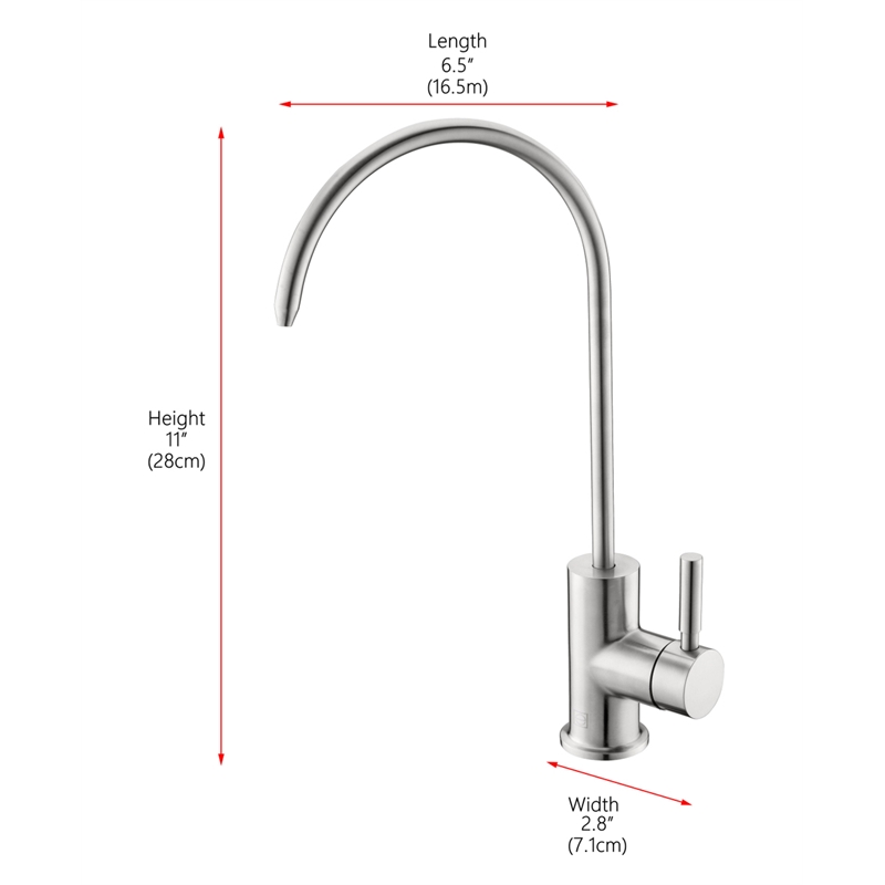 Elegant Kitchen and Bath Rian Stainless Steel Cold Water Dispenser in Nickel