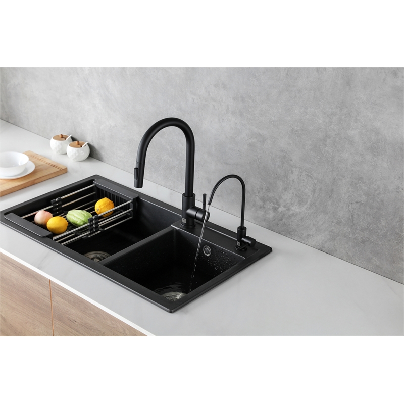 Elegant Kitchen and Bath Rian Stainless Steel Cold Water Dispenser in Black