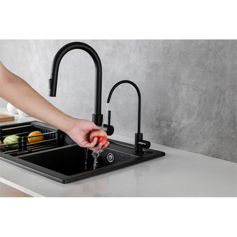 Elegant Kitchen and Bath Rian Stainless Steel Cold Water Dispenser in Black
