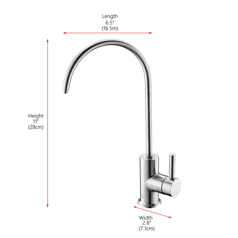 Elegant Kitchen and Bath Rian Stainless Steel Cold Water Dispenser in Chrome