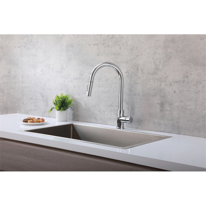 Elegant Kitchen and Bath Luca Stainless Steel Kitchen Faucet in Chrome