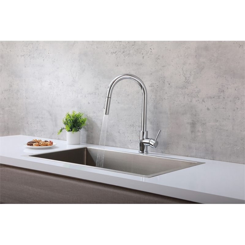 Elegant Kitchen and Bath Luca Stainless Steel Kitchen Faucet in Chrome