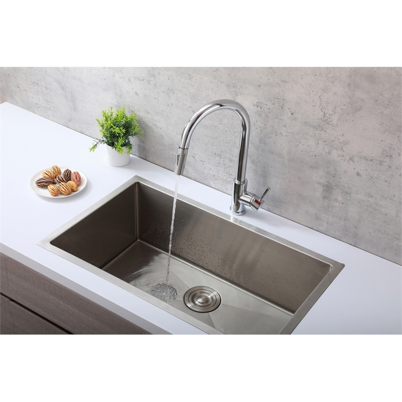 Elegant Kitchen and Bath Luca Stainless Steel Kitchen Faucet in Chrome
