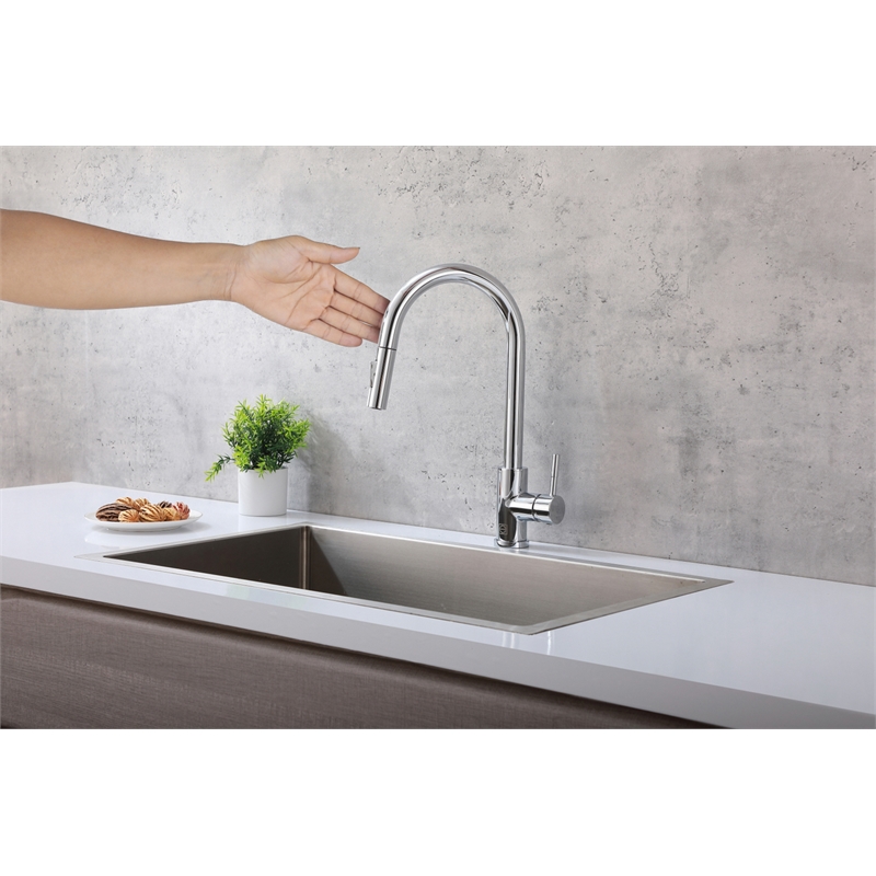 Elegant Kitchen and Bath Luca Stainless Steel Kitchen Faucet in Chrome