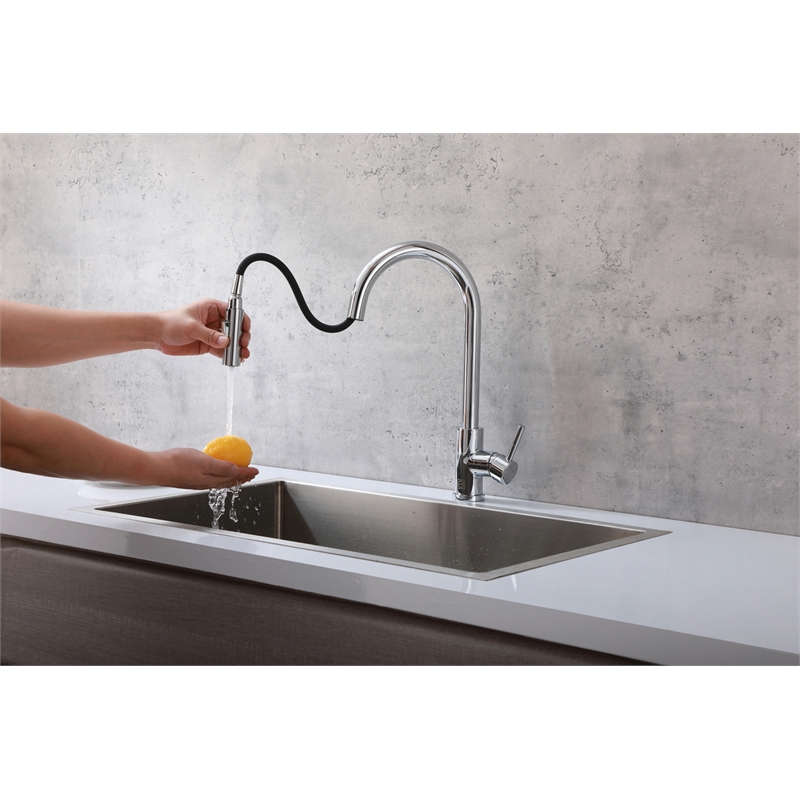 Elegant Kitchen and Bath Luca Stainless Steel Kitchen Faucet in Chrome