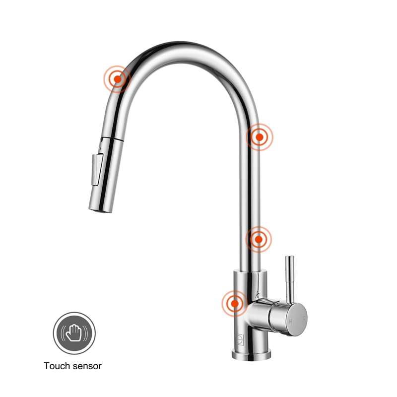 Elegant Kitchen and Bath Luca Stainless Steel Kitchen Faucet in Chrome