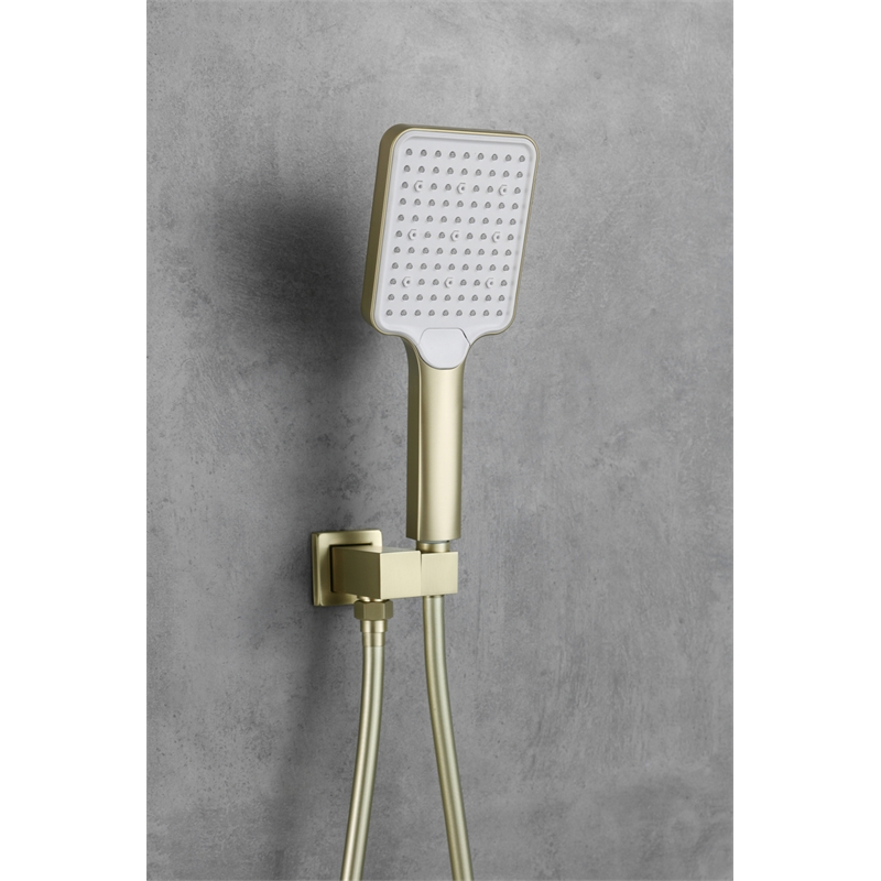 Elegant Kitchen and Bath Petar Brass Shower Faucet System in Gold