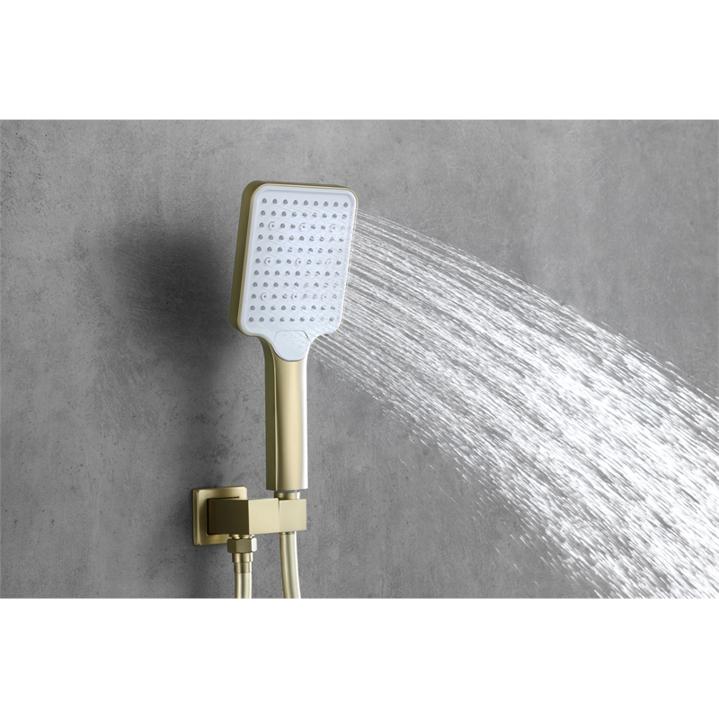 Elegant Kitchen and Bath Petar Brass Shower Faucet System in Gold