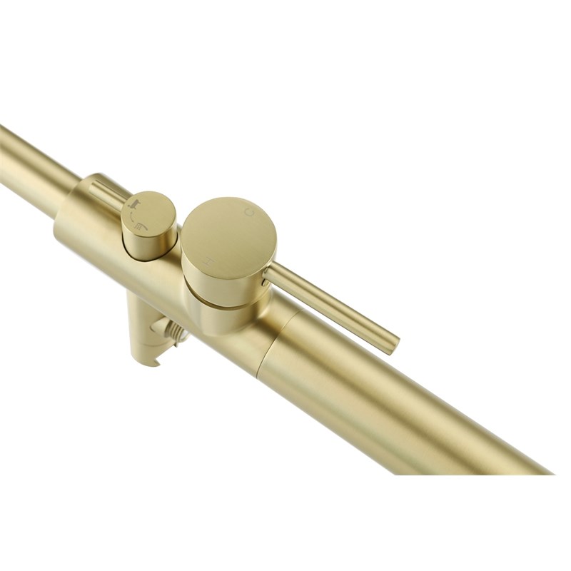 Elegant Kitchen and Bath Steven Brass Floor Mounted Tub Faucet in Brushed Gold