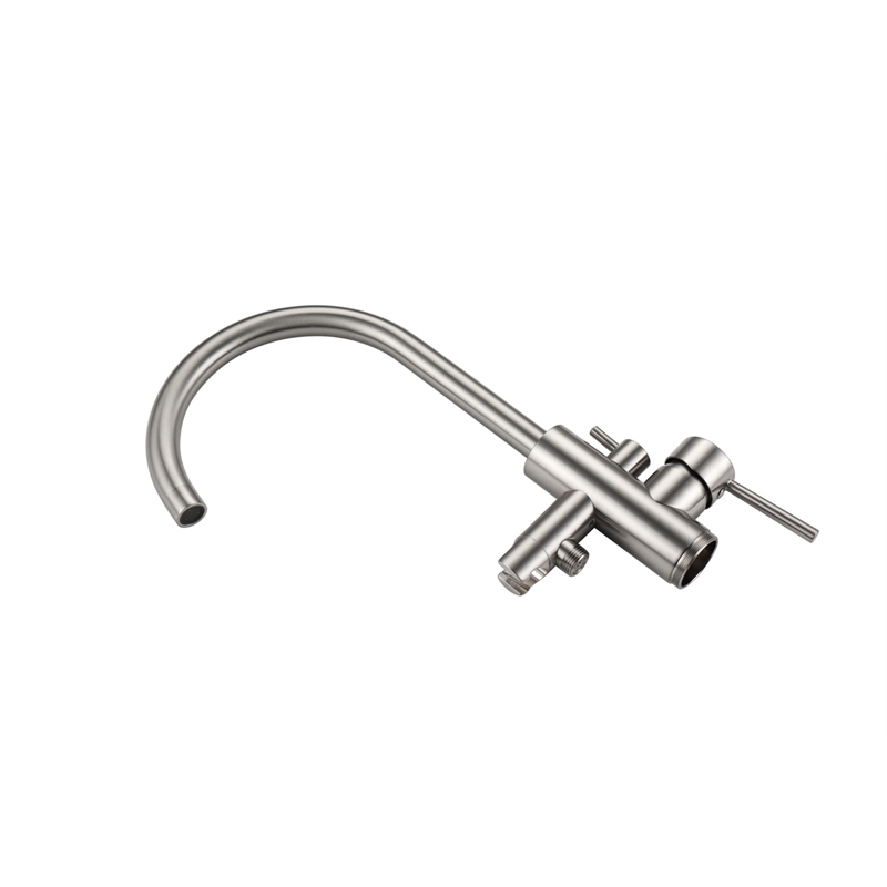 Elegant Kitchen and Bath Steven Brass Floor Mounted Tub Faucet in Brushed Nickel