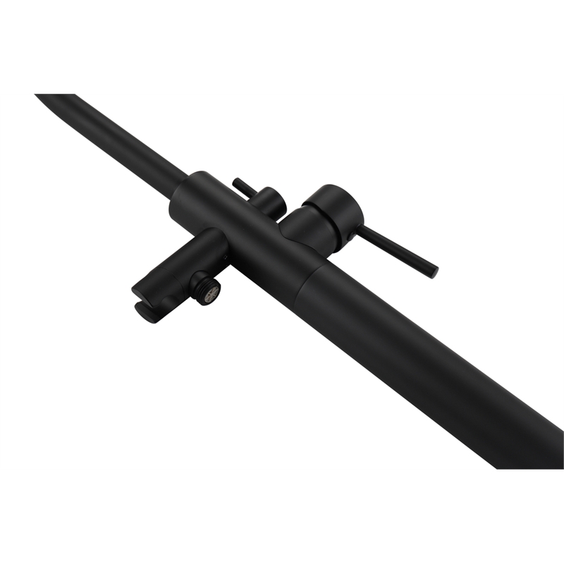 Elegant Kitchen and Bath Steven Brass Floor Mounted Tub Faucet in Matte Black
