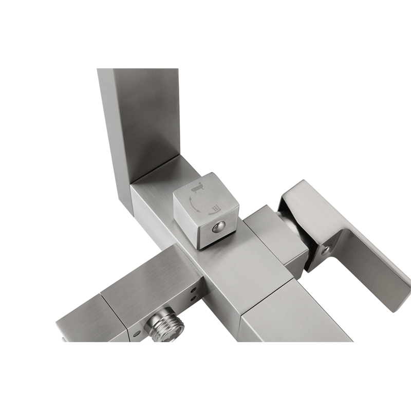 Elegant Kitchen and Bath Henry Brass Floor Mounted Tub Faucet in Brushed Nickel