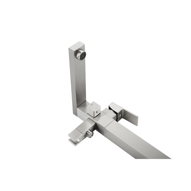 Elegant Kitchen and Bath Henry Brass Floor Mounted Tub Faucet in Brushed Nickel