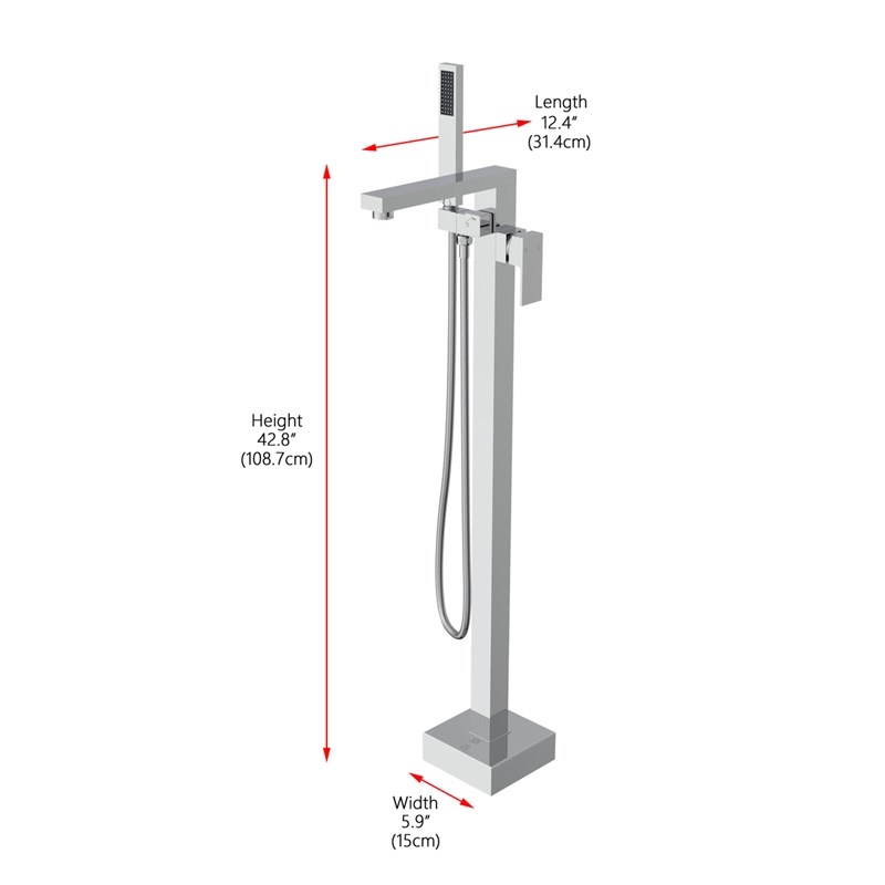 Elegant Kitchen and Bath Henry Brass Floor Mounted Tub Faucet in Chrome