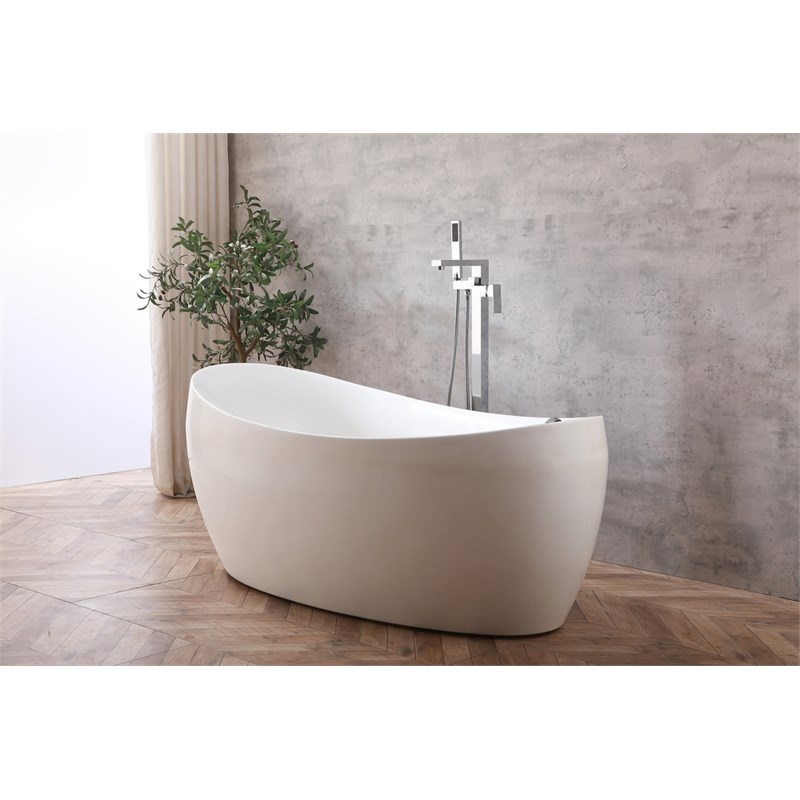 Elegant Kitchen and Bath Henry Brass Floor Mounted Tub Faucet in Chrome