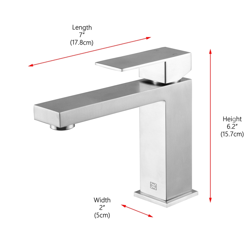 Elegant Kitchen and Bath Jakob Stainless Steel Bathroom Faucet in Nickel