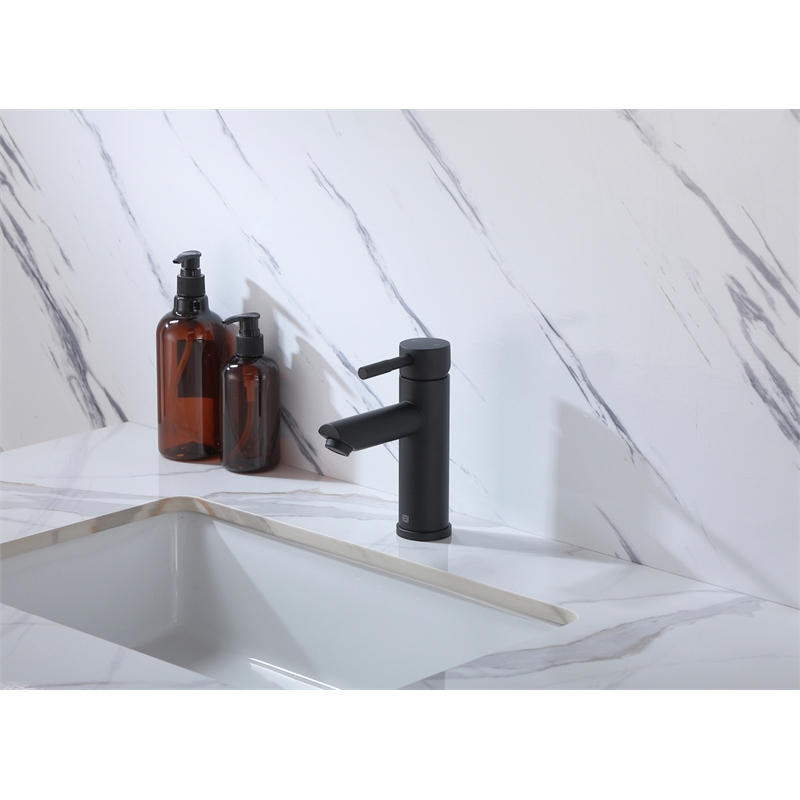 Elegant Kitchen and Bath Mia Stainless Steel Bathroom Faucet in Matte Black