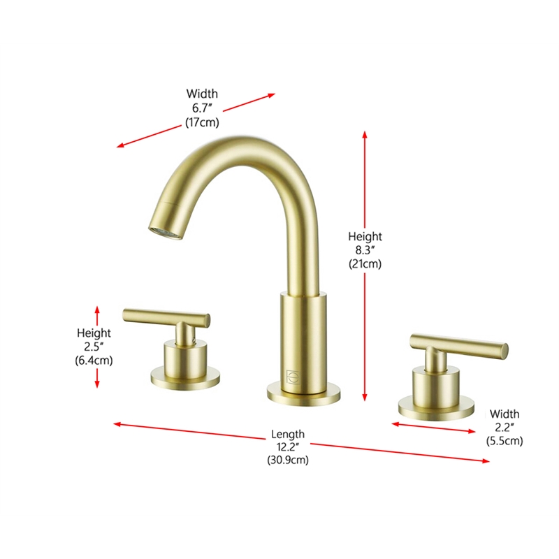 Elegant Kitchen and Bath Leah Brass Double Handle Bathroom Faucet in Gold